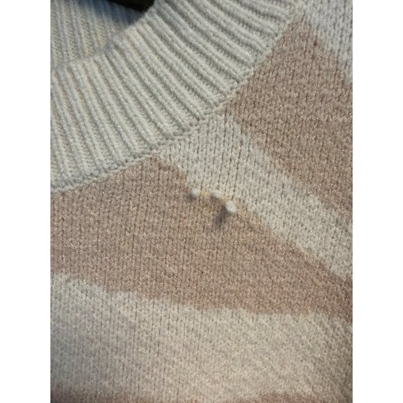 Lulus Zebra Stripe Cream Knit Sweater Size M - Picture 2 of 4